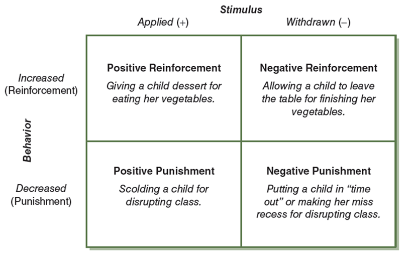 reinforcement and punishment examples
